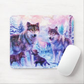 オオカミ家族 マウスパッド (マウス)