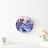 オオカミ家族 ラウンド壁時計 (ホーム)