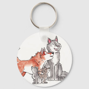 オオカミ家族Keychain キーホルダー
