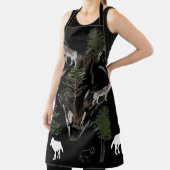 オオカミ愛好家アート灰色オオカミ エプロン (インサイチュ)