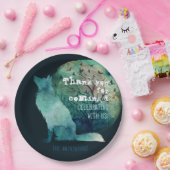 オオカミ愛好家ナイスダークティール(緑がかった色)美学カスタム ペーパープレート (パーティー)