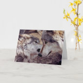 オオカミ愛好家 カード (黄色い花)