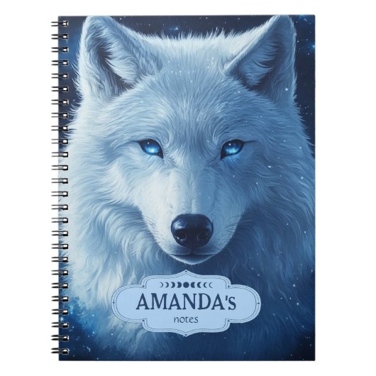 オオカミ星の天10代の的不安パーソナライズされた ノートブック (正面)