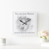 オオカミ時計 スクエア壁時計 (ホーム)