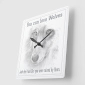 オオカミ時計 スクエア壁時計 (傾斜)