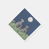 オオカミ月で泣く夜の星動物 スタンダードカクテルナプキン (角)
