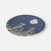 オオカミ月で泣く夜の星動物 ペーパープレート (アングル)