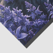 オオカミ月明かりの中 – 紫色の花の反射 薄葉紙 (詳細)