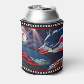 オオカミ満月アメリカ国旗 缶クーラー (缶裏面)