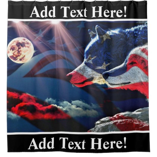 オオカミ満月 シャワーカーテン (正面)