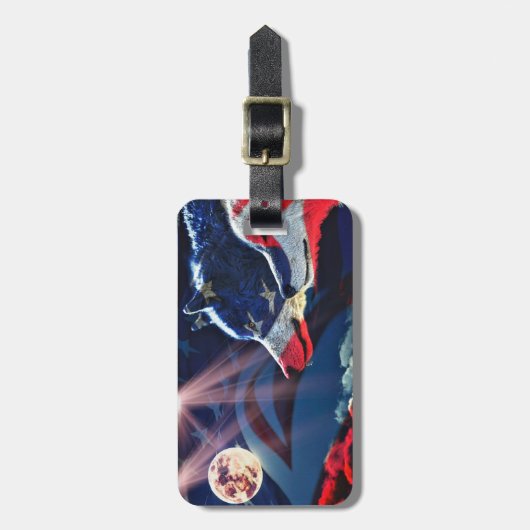 オオカミ満月 ラゲッジタグ (正面縦)