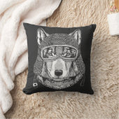 オオカミ犬のオートバイのライダー クッション (ブランケット)