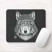 オオカミ犬のオートバイのライダー マウスパッド (マウス)