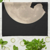 オオカミ犬タオル切り犬の恋人アート茶タオルの装飾 キッチンタオル (折り畳み)