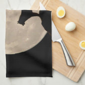 オオカミ犬タオル切り犬の恋人アート茶タオルの装飾 キッチンタオル (四つ折り)