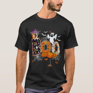 オオカミ男とフクロウのカボチャ幽霊のハロウィン メンズ レディース Tシャツ