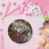 オオカミ秋の葉 ペーパープレート (パーティー)