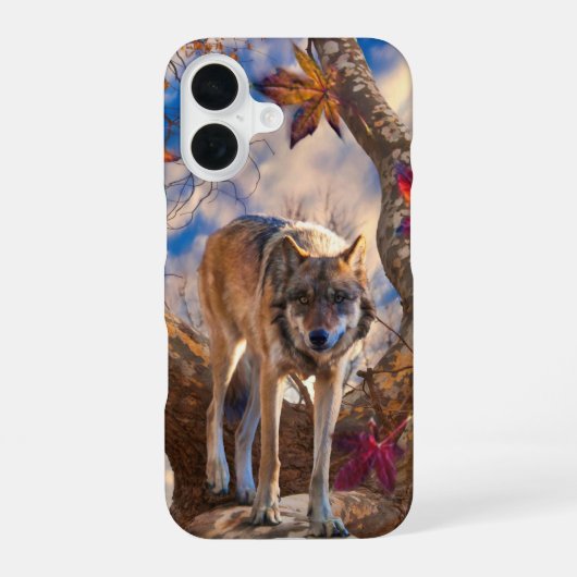 オオカミ秋展望台 iPhone 16ケース (裏面)