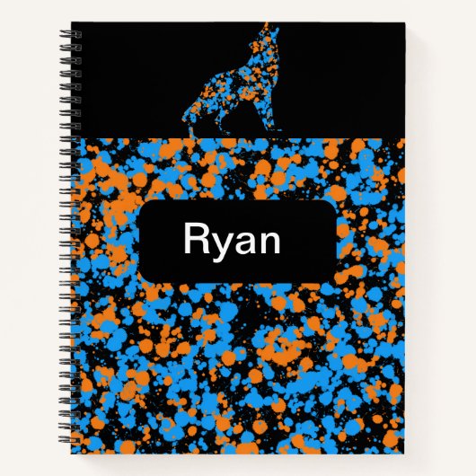 オオカミ絵を描 ノートブック (正面)