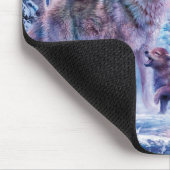 オオカミ絵画の群れ マウスパッド (コーナー)