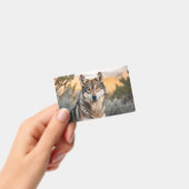 オオカミ自然 バッジ (手持ち)