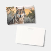 オオカミ自然 バッジ (正面＆裏面)