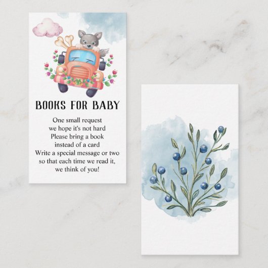 オオカミ赤ちゃんシャワーベビー エンクロージャーカード (正面/裏面)