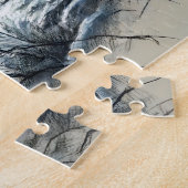 オオカミ走パックの月明かり ジグソーパズル (側面)