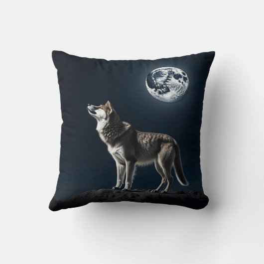 オオカミ輝くの満月 クッション (裏面)