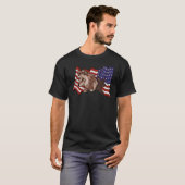 オオカミ野生動物アメリカ国旗オオカミAn Tシャツ (正面フル)