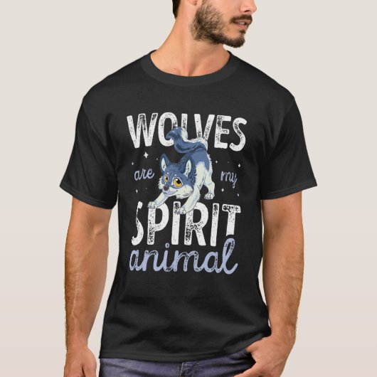 オオカミ霊獣オオカミ愛好家 Tシャツ (正面)