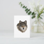 オオカミ頭アニマル灰色の野生オオカミ 名刺 (スタンド正面)