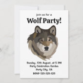 オオカミ頭アニマル灰色の野生オオカミ 招待状 (正面)