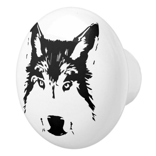 オオカミ頭 セラミックノブ (右)