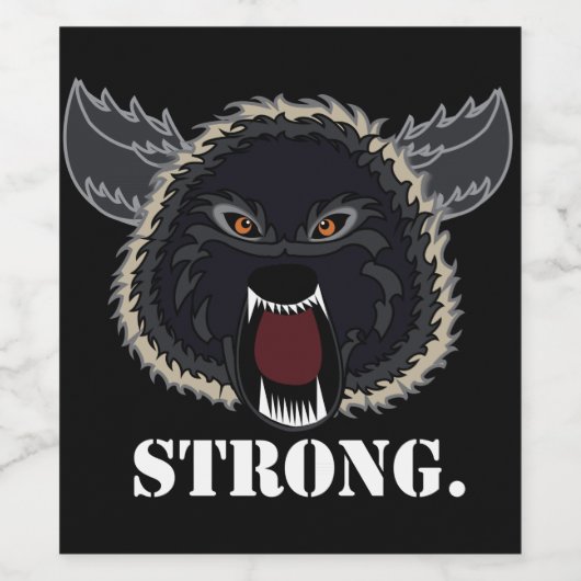 オオカミ頭 ワインラベル (シングルラベル)