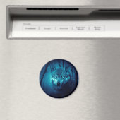 オオカミ顔イン暗いファンタジー林 マグネット (インサイチュ (食洗機))