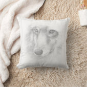 オオカミ顔 クッション (ブランケット)