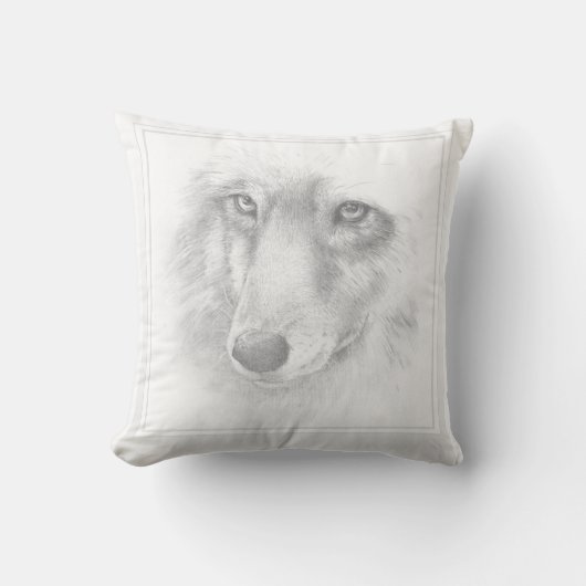 オオカミ顔 クッション (正面)