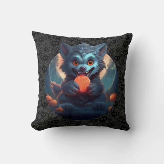 オオカミ食べのキャンディ クッション (正面)