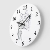 オオカミ1 ラージ壁時計 (傾斜)