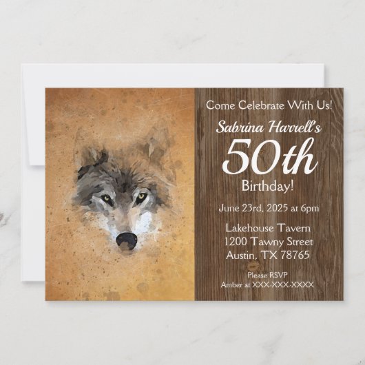 オオカミ50thバースデーパーティー 招待状 (正面)