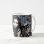 "オオカミ"のによって上げられてマグ コーヒーマグカップ (正面右)