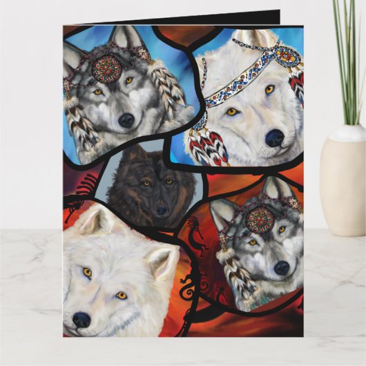 オオカミ アート カード (正面)
