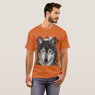オオカミ アート Tシャツ