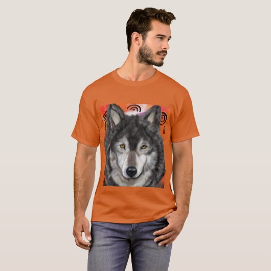 オオカミ アート Tシャツ (正面フル)