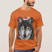 オオカミ アート Tシャツ (正面)