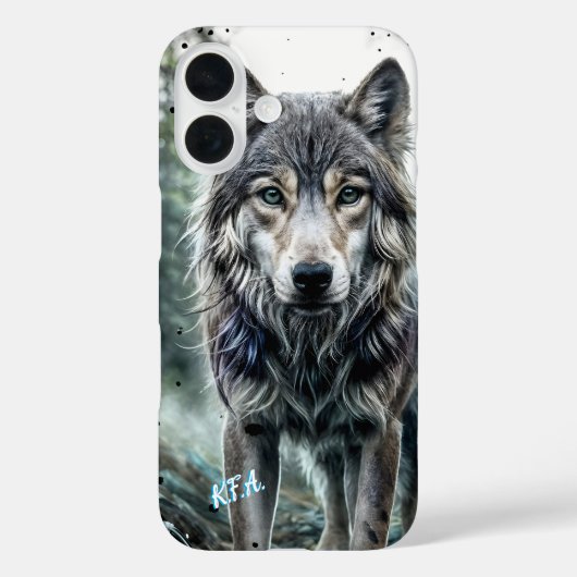 オオカミ - イニシャル付き動物 Case-Mate iPhoneケース (裏面)