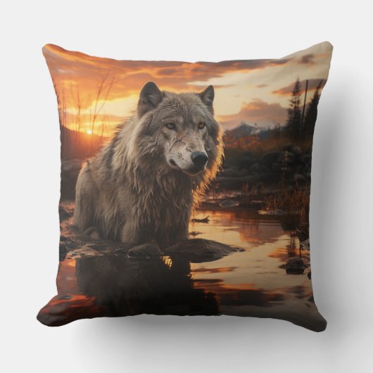 オオカミ・イン・ザ・ウェルネス装飾用クッション クッション (正面)