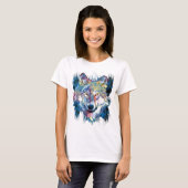 オオカミ |ウルフカラフルスケッチ |抽象芸術絵画ー Tシャツ (正面フル)
