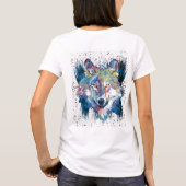 オオカミ |ウルフカラフルスケッチ |抽象芸術絵画ー Tシャツ (裏面)
